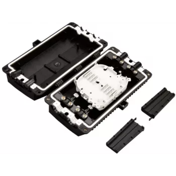 ALANTEC FOM-24K-P Plokščia optinio pluošto sujungimo mova 24 sujungimams, pilnas komplektas (su sujungimo padėklais, sujungimo apsaugomis, tvirtinimo elementais, termiškai susitraukiančiais vamzdeliais)