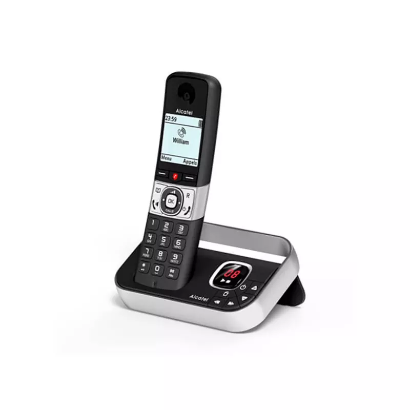 ALCATEL 8517110010 Belaidis DECT telefonų rinkinys su 2 rageliais, 1,5 colio gintaro spalvos ekranu ir telefonų knyga