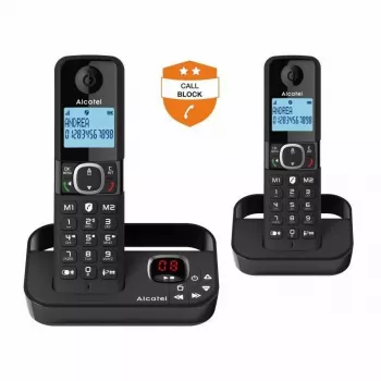 Alcatel 8517110010 DECT belaidžio telefono ragelis su 1,5 colio gintaro spalvos foniniu apšvietimu