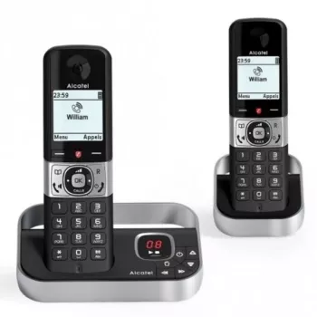 ALCATEL 8517110010 DECT belaidis telefonas su 2 rageliais, juodas - 1,5 inch ekranas, skambučio numerio identifikavimas, domofonas, ECO DECT