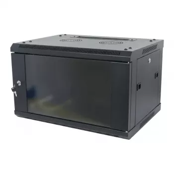 ALLNET 19 inch sieninis spintos korpusas 12U 1 dalies gylis 450mm juodas išardytas plokščios pakuotės SMA serija
