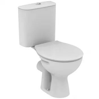 Alpha Close Coupled tualetas su dvigubo nuleidimo bakeliu, baltas, 370x640x765 mm