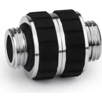 Alphacool Apex Grip dvigubas nipelio adapteris G1/4 vyriškas į vyrišką pasukamas chromuotas 14918