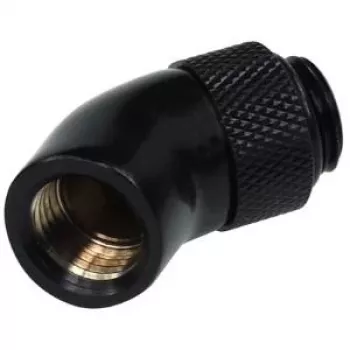 Alphacool HF 45° pasukamas kampinis adapteris G1/4 išorinis į G1/4 vidinį - gilus juodas 17051