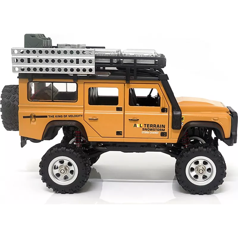 AMEWI D90X28 Metal Scale Crawler 4WD RC automobilis 1:28 Geltonas
