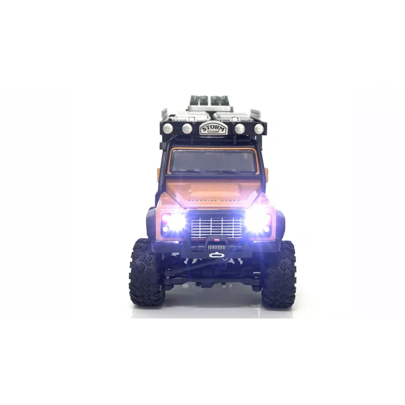AMEWI D90X28 Metal Scale Crawler 4WD RC automobilis 1:28 Geltonas