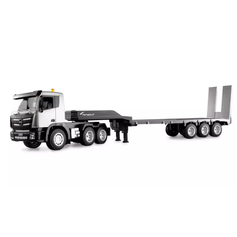 AMEWI RC statybinis traktorius su žemagrindžiu puspriekabiu 1:24 RTR