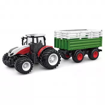 AMEWI RC traktorius su gyvulių priekaba 1:24 mastelis 4WD 2,4GHz nuotolinio valdymo sunkvežimis (22601)