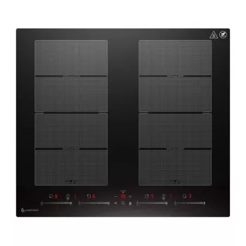 AMZCHEF CE-FS-I74S-FFDD10 4 zonų indukcinė kaitlentė su liečiamuoju valdymu, 7200W, juoda