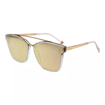 ANA HICKMANN HI9081-66T03 Moteriški drugelio formos akiniai nuo saulės, auksinis rėmelis, rudi gradientiniai lęšiai, 66 mm