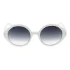 ANA HICKMANN HI9175-51H01 Moteriški katės akies formos akiniai nuo saulės - Havana Tortoise acetatas, pilki gradientiniai lęšiai, 51 mm
