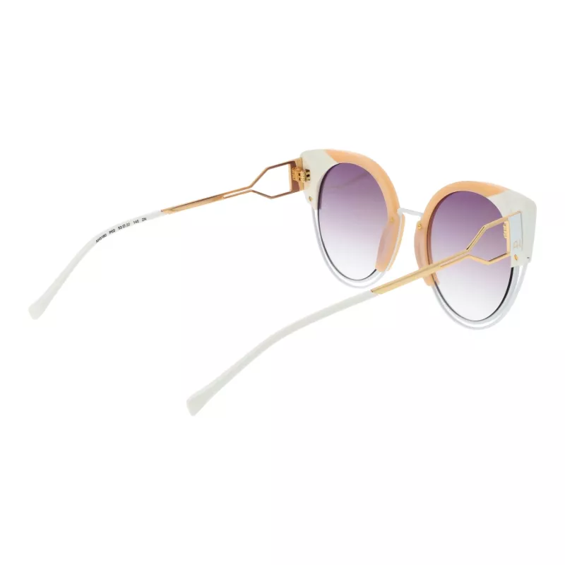 ANA HICKMANN Moteriški katės akies akiniai nuo saulės AH3180-52P02 - Havana acetato rėmelis su rudais gradientiniais lęšiais - 53/22/145 mm