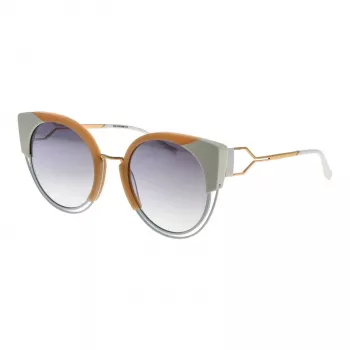 ANA HICKMANN Moteriški katės akies akiniai nuo saulės AH3180-52P02 - Havana acetato rėmelis su rudais gradientiniais lęšiais - 53/22/145 mm
