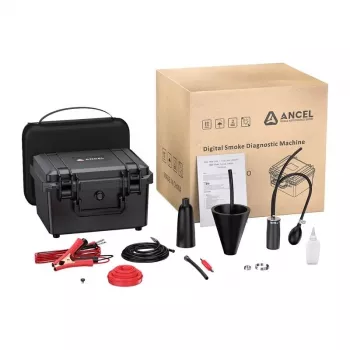 ANCEL L8000 Automobilių EVAP dūmų nuotėkio detektorius su įmontuotu oro siurbliu, 12V DC, 6 L/min srautas, 0.5 PSI, 2.5m žarnos, skirtas EVAP įsiurbimo išmetimo turbo vakuumo aušinimo degalų bako sistemoms