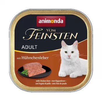 ANIMONDA Vom Feinsten Adult šlapias kačių ėdalas su vištienos kepenėlėmis 100g