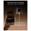 Anker Nano Charger 45W GaN USB-C įkroviklis su ActiveShield 5.0, jutikliniu valdymu, SmartDisplay, iPhone atpažinimu, oranžinis