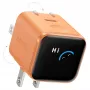 Anker Nano Charger 45W GaN USB-C įkroviklis su ActiveShield 5.0, jutikliniu valdymu, SmartDisplay, iPhone atpažinimu, oranžinis