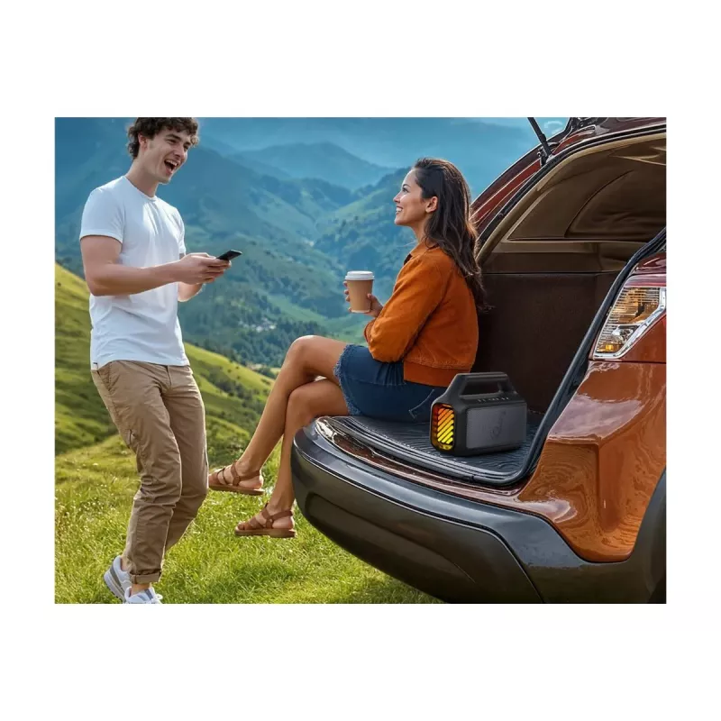 Anker Soundcore Boom 2 80W nešiojamas Bluetooth garsiakalbis, IPX7 atsparus vandeniui, juodos spalvos