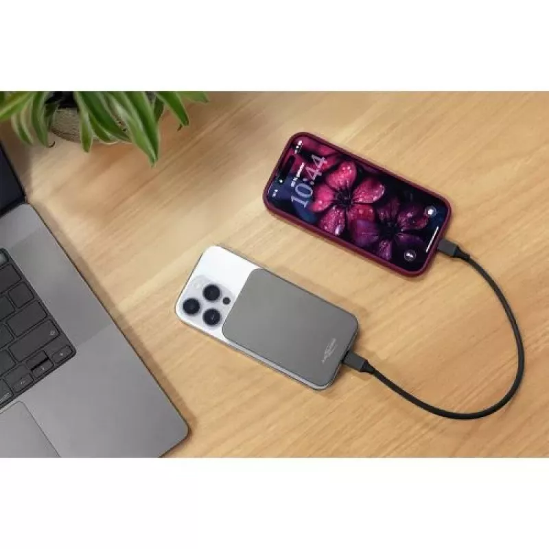 ANSMANN 1700-0198 Power Bank 5000 mAh LiPo Power Delivery Qi belaidis įkrovimas, antracitas