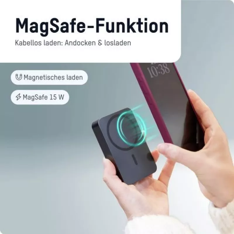 ANSMANN 1700-0199 10000 mAh Wireless Power Bank Anthracite