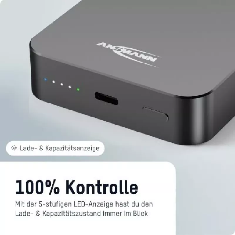ANSMANN 1700-0199 10000 mAh Wireless Power Bank Anthracite