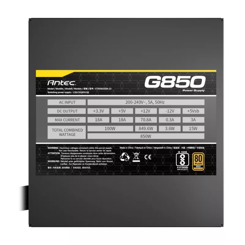 Antec ATOM G850 850W 80 PLUS Gold pusiau modulinis maitinimo šaltinis