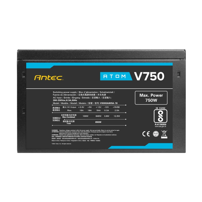 Antec Atom V750 nemodulinis 750W 80 PLUS Bronze ATX maitinimo blokas