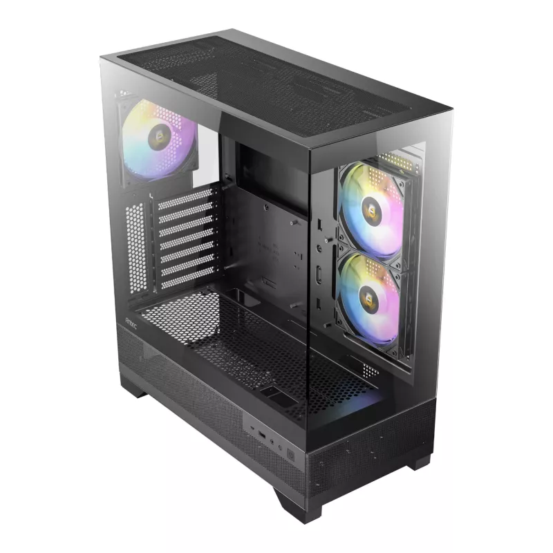 Antec CX700 ARGB B vidutinio bokšto žaidimų korpusas - grūdintas stiklas, 4x ARGB ventiliatoriai, E-ATX palaikymas, juoda