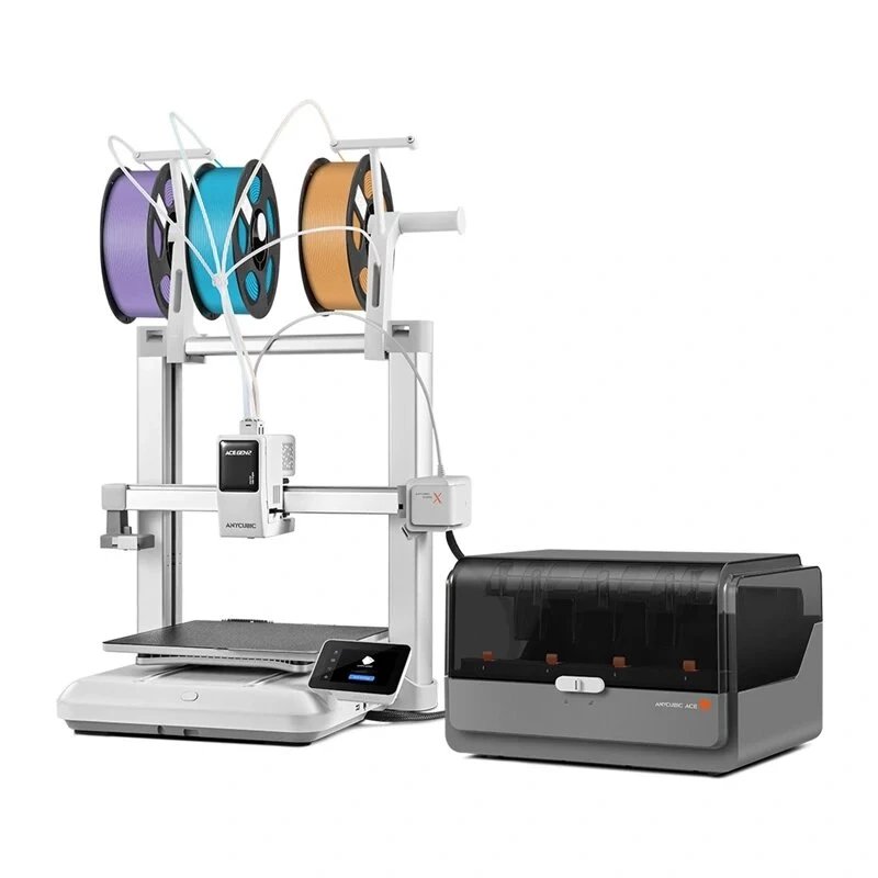 Anycubic Kobra X Combo 3D spausdintuvas – 300x300x300 mm FDM su LeviQ automatiniu niveliavimu, tiesiogine pavara, 180 mm/s, karborundo stiklu, 4,3 col. jutikliniu ekranu