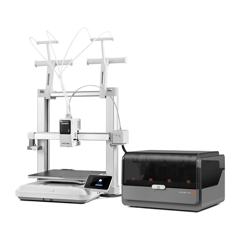 Anycubic Kobra X Combo 3D spausdintuvas – 300x300x300 mm FDM su LeviQ automatiniu niveliavimu, tiesiogine pavara, 180 mm/s, karborundo stiklu, 4,3 col. jutikliniu ekranu