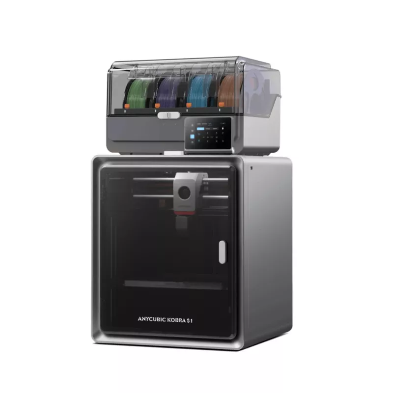 ANYCUBIC S1 Combo V2 FDM 3D spausdintuvas su 250 x 220 x 220 mm kūrimo tūriu, 500 mm/s greičiu, automatiniu niveliavimu, PEI plokšte, Klipper programine įranga, Wi-Fi, 4.3 inch jutikliniu ekranu, 400W galia