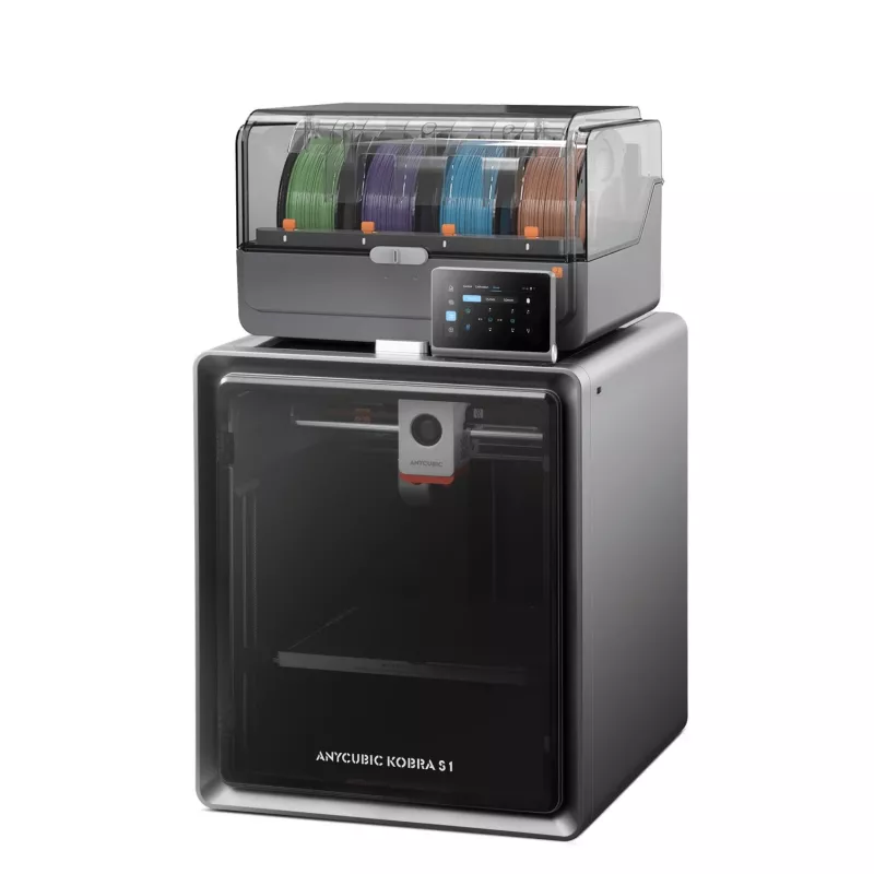 ANYCUBIC S1 Combo V2 FDM 3D spausdintuvas su 250 x 220 x 220 mm kūrimo tūriu, 500 mm/s greičiu, automatiniu niveliavimu, PEI plokšte, Klipper programine įranga, Wi-Fi, 4.3 inch jutikliniu ekranu, 400W galia