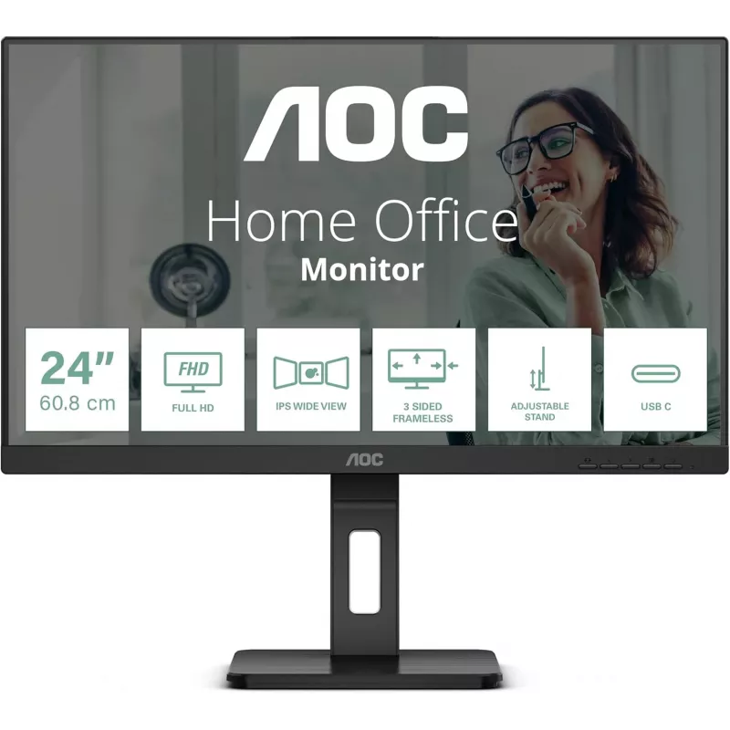 AOC 24P3CV 24 inch IPS Monitorius, 1920x1080, USB-C, HDMI, DP, VESA