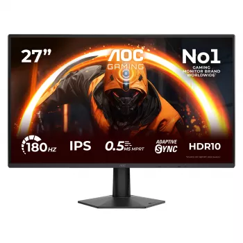 AOC 27G50F 27 colių Full HD IPS žaidimų monitorius, 1920x1080, 180Hz, 4ms, HDR10, FreeSync Premium, HDMI/DisplayPort, VESA, juodas