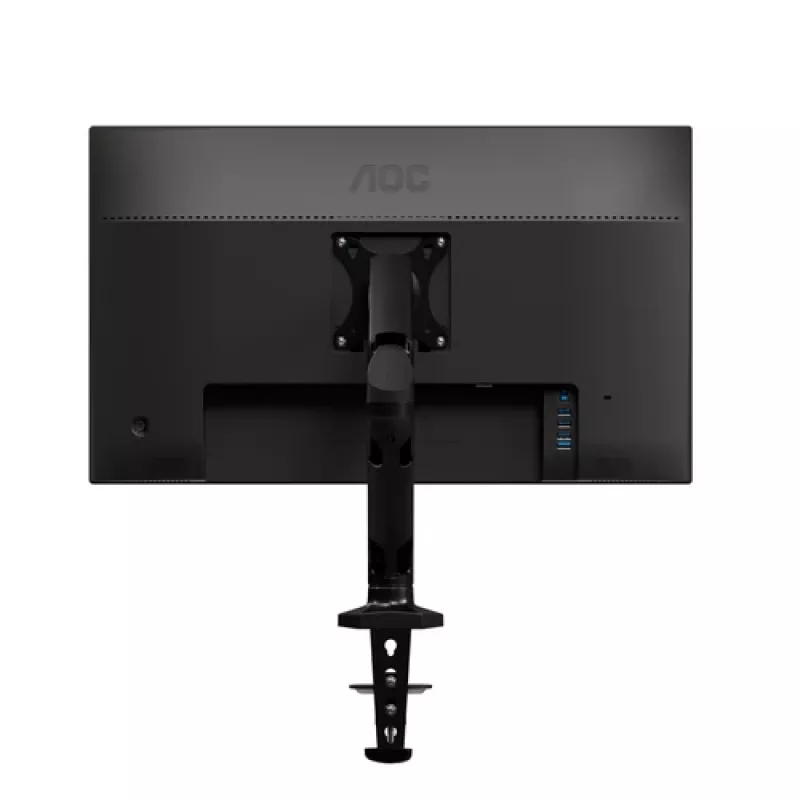 AOC AS110D0 Vieno šarnyrinio monitoriaus laikiklis – tvirtinimas prie stalo – aliuminis – juodas – iki 27 colių LCD