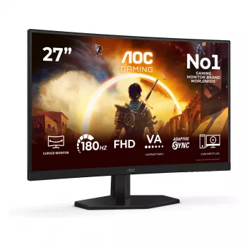 AOC C27G42FE - 68.6 cm (27 inch) Full HD lenktas VA monitorius, 180Hz, 4ms, HDR10, HDMI/DisplayPort, VESA