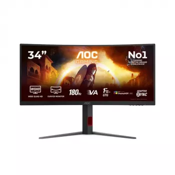 AOC CU34G4CA 34 inch lenktas UWQHD VA žaidimų monitorius, 180Hz, 1ms, FreeSync Premium