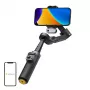 AOCHUAN Smart X3 AI sekimo gimbalinis stabilizatorius su LED šviesa ir lazdele asmenukėms išmaniesiems telefonams, juodas