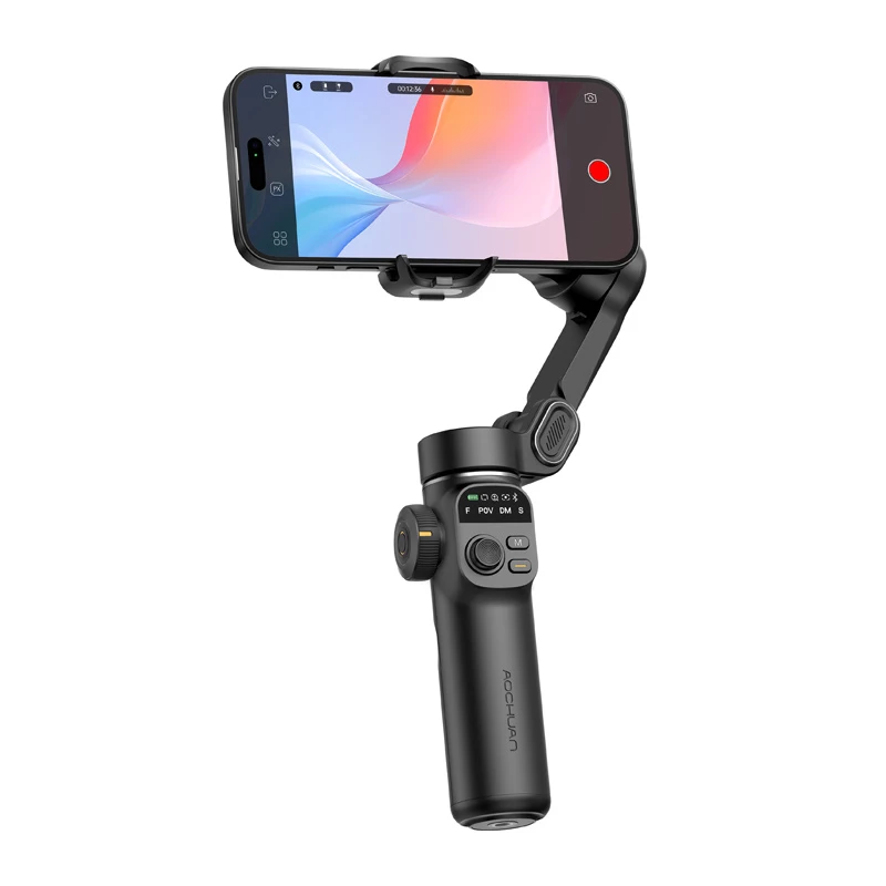 AOCHUAN X2 Standard išmaniojo telefono gimbalinis stabilizatorius su gestų sekimu ir selfie lazdele, juodas