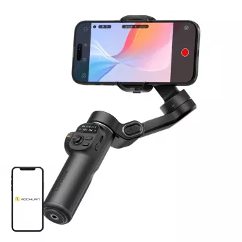 AOCHUAN X2 Standard išmaniojo telefono gimbalinis stabilizatorius su gestų sekimu ir selfie lazdele, juodas