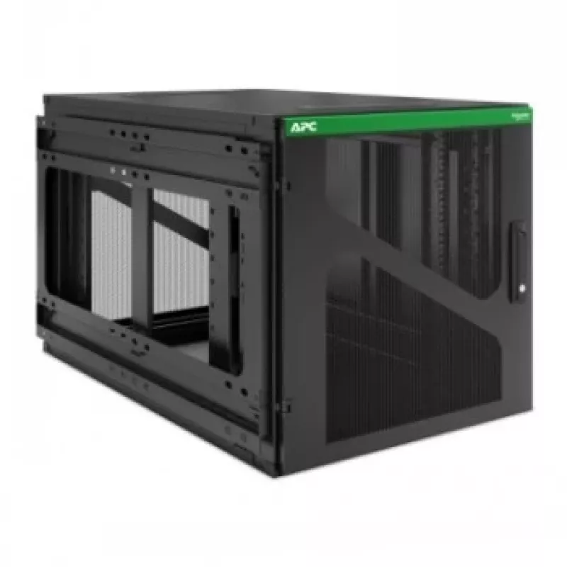 APC NetShelter 12U sieninis stelažo korpusas su šoniniu UPS montavimu, juodas