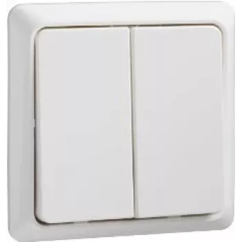 APC Schneider Electric Merten System M dvipusis svirtinis jungiklis, poliarinė balta termoplastika, 10AX 250V, įleidžiamas, IP20, varžtiniai gnybtai, be halogenų 506254