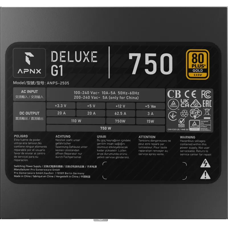 APNX DELUXE G1 750 (Juoda, 750 W)