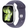 Apple Watch Series 11 (2025) GPS 46mm sidabrinis aliuminio korpusas su Purple Fog sportine juostele M/L