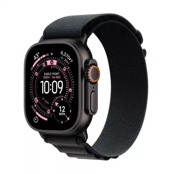Apple Watch Ultra 3 GPS + Cellular 49mm Black Titanium Case with Black Alpine Loop - Large (Model A3281, MF0X4QR/A)