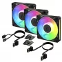 Arctic BioniX P12 A-RGB 120mm PWM Case Ventiliatorius (3 vnt.) – Adresuojamas RGB, 450-3000 RPM, 129 m³/h, Juoda