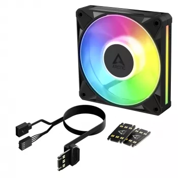 Arctic BioniX P12 A-RGB 120mm PWM ventiliatorius su Daisy Chain, 400-2300 RPM, 77.6 CFM, juodas