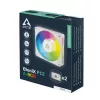 ARCTIC BioniX P12 A-RGB baltas 120mm PWM korpuso ventiliatorius, 450-3000 RPM, adresuojamas RGB, Daisy Chain