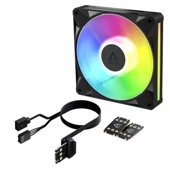Arctic BioniX P14 A-RGB 140mm PWM Case Fan su Daisy Chain, 400-2500 RPM, 186 m³/h, juodos spalvos