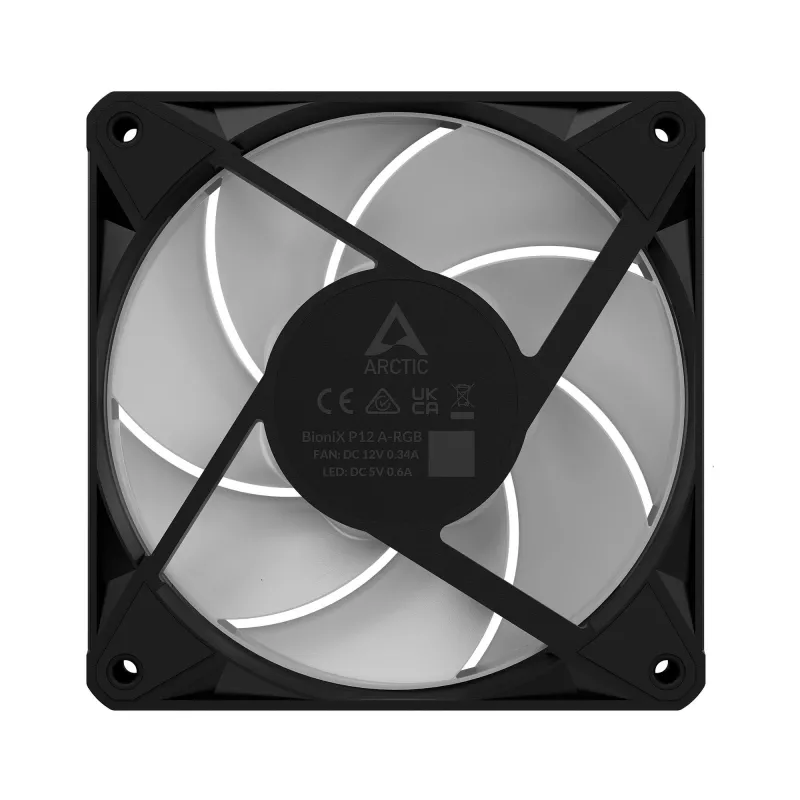 Arctic BioniX P14 A-RGB 140mm PWM ventiliatorius 3 vnt. - juodas - adresuojamas RGB, 2500 RPM, 186 m³/h